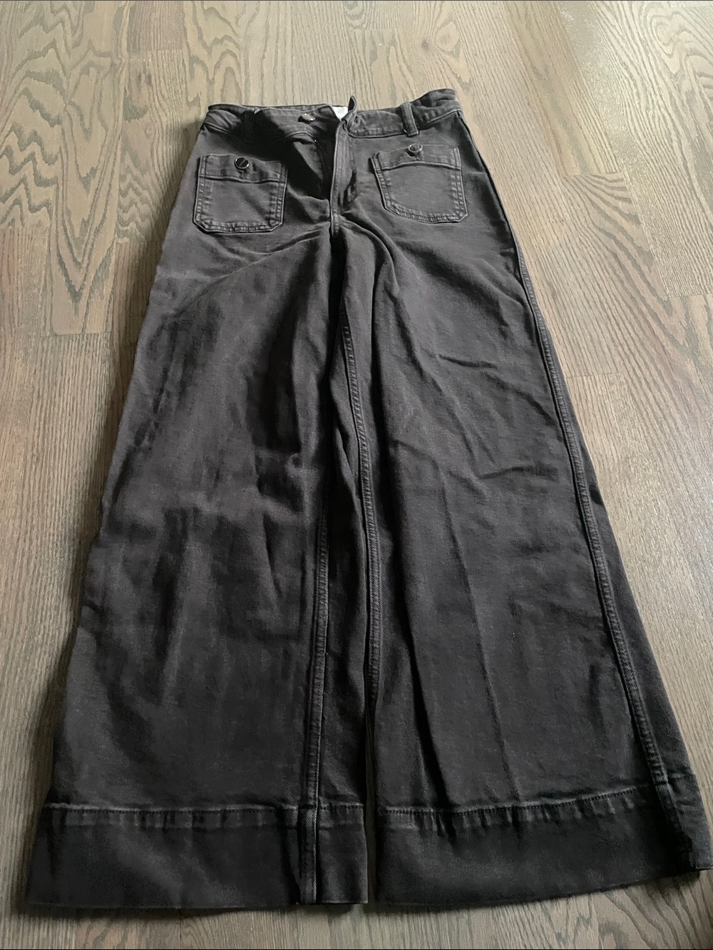 H&M Black High-Waist Wide Leg Jeans